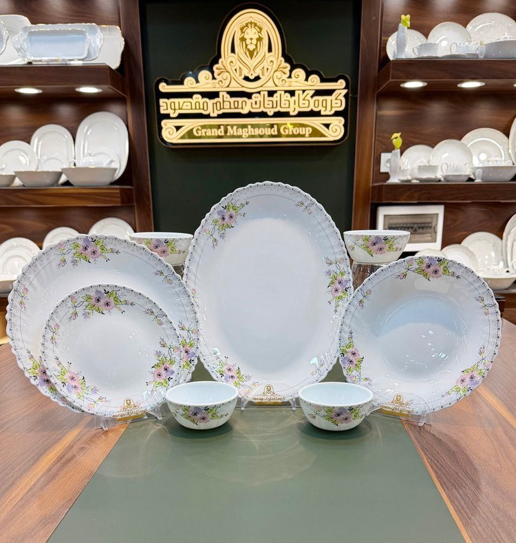سرویس غذاخوری ۲۵پارچه 6 نفره دینو قالب گرد پیچ کد 6۳۸